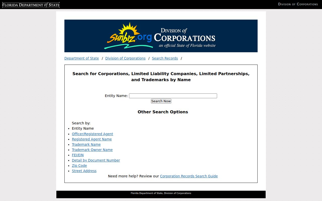 Hallandale Beach previous residents Sunbiz business search