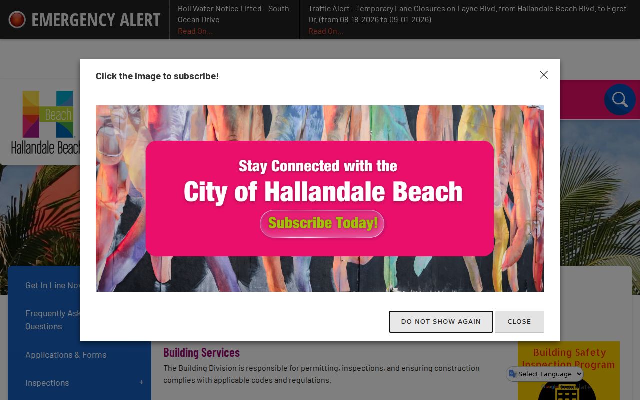 Hallandale Beach street directory permit records