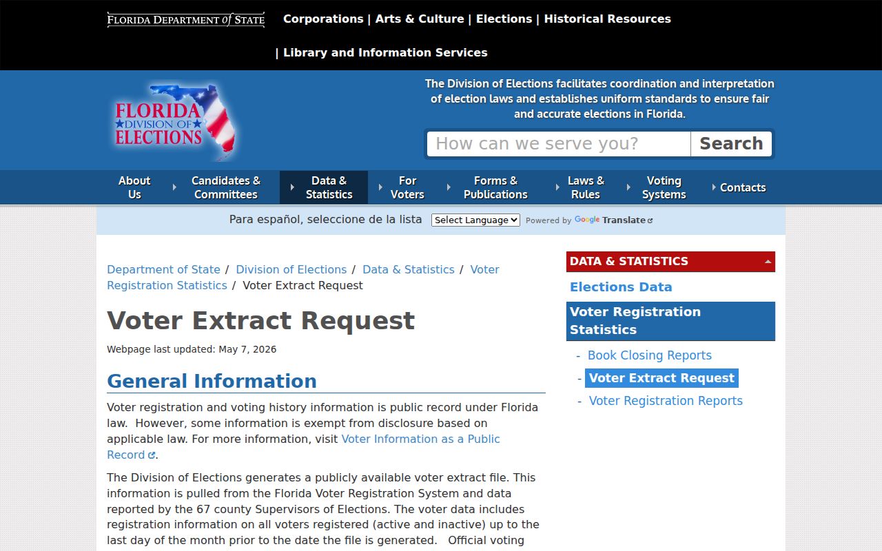 Hallandale Beach ZIP code directory Florida voter extract request